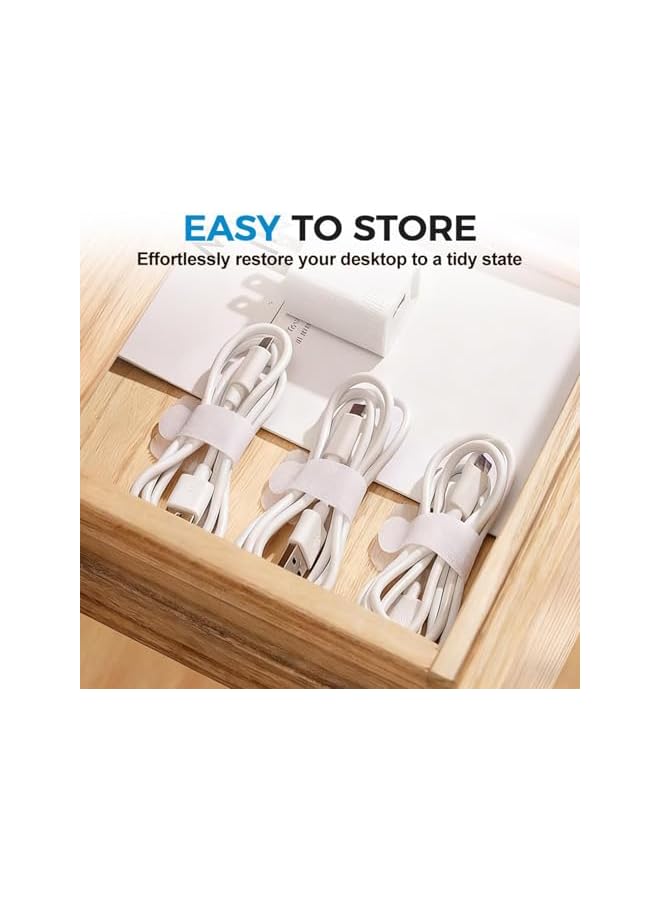 S-TOP 60pcs Wire Organizer, Adhesive Cable Clips Hook And Loop Cable Ties, Straps Cord Organizer For Appliances Wire Management Suitable For Office And Home, Organize Desktop Wires Network Cables - Image 5