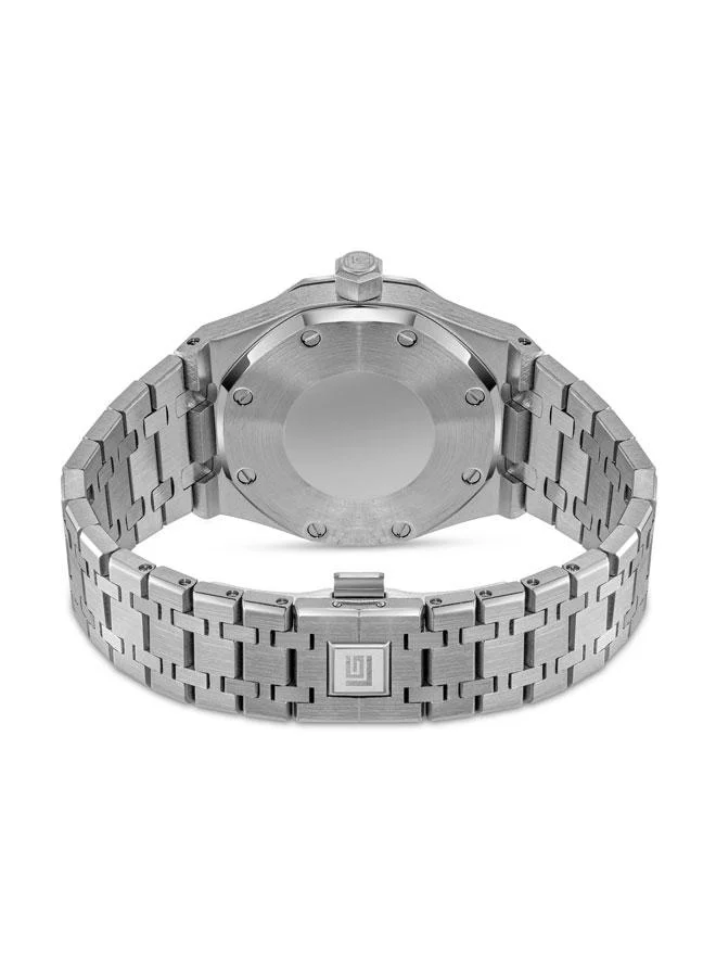 Guy Laroche Sam Green Dial Silver Metal Bracelet Analog Watch for Men 42mm