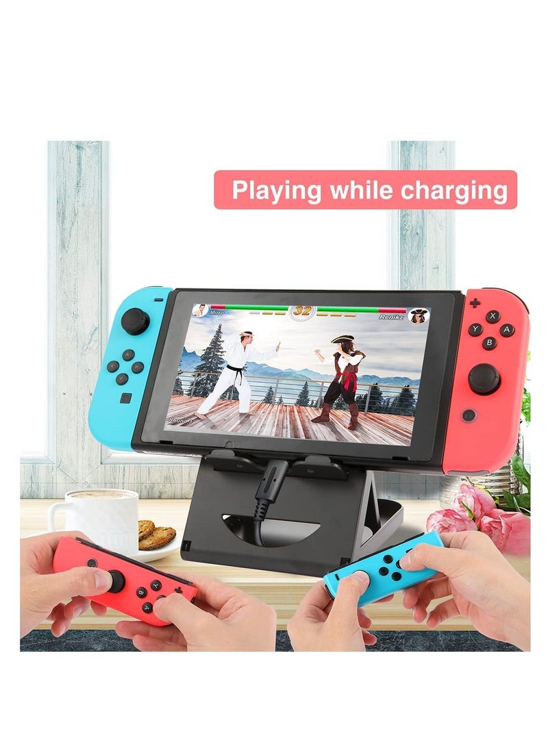 SYOSI - Fit for Nintendo Switch Stand for Switch LITE Stand Foldable Adjustable and Portable table play stand for N switch console playing and charging Compatible with for ipad for Mini for iPad Pro Air - Image 1