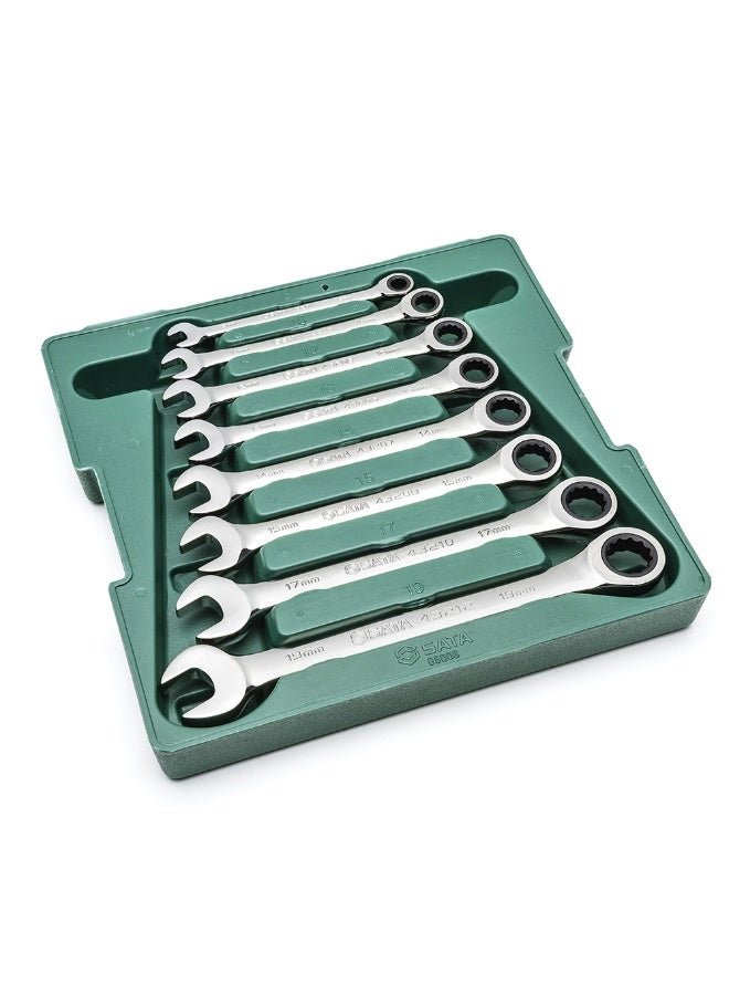 SATA ST08008SJ 8-Piece Metric Combination Ratcheting Wrench Set - Image 2