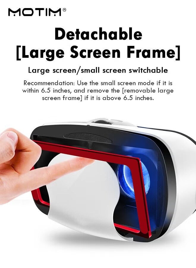 Motim 3D Virtual Reality Helmet with Controller (Support 4.7-7.0 inch mobile phones) for Movies and Games, Blue Light, VR Glasses Goggles + Y1 Joystick - Image 3
