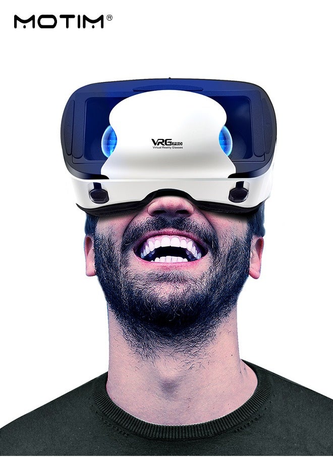 Motim - 3D Virtual Reality Helmet for Movies and Games, Blue Light, Thousand Magic Mirror, VR Glasses Goggles + Y1 Joystick - Image 1