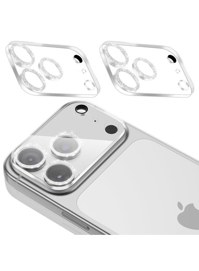 imluckies 3 Pack for iPhone 17 Pro Max 6.9" Camera Lens Protector Glitter, HD Clear Tempered Glass Camera Accessories, 9H Hardness Screen Cover, Case Friendly[Not Affect Night Shots], Sparkly Silver - Image 1