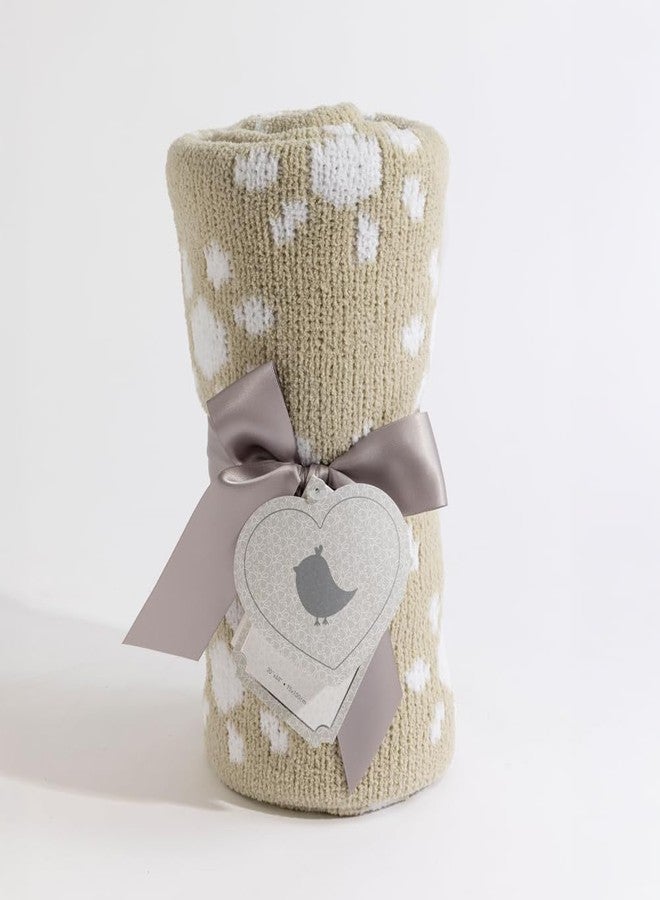 Living Textiles Chenille Knitted Blanket - Taupe Sun Flower - Image 3