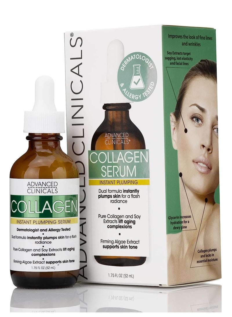 Advanced Clinicals Advanced Clinicals 2 Piece Anti Aging Skin Care Set With Collagen Spa Lotion Size 454 g  and Collagen Instant Plumping Serum 52 ml To Hydrate Moisturize Firm Dry Cracked Skin - Image 2