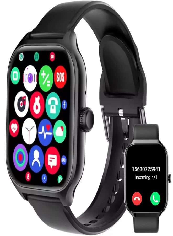 Harper Smart Watch for Men Women, Two Straps (Silicone+mesh) 2.01" HD Smartwatch Bluetooth Call + Music Control for iPhone/Android (Black), with Fitness Tracker, Heart Rate/Sleep Monitor, 100+ Modes - Image 1