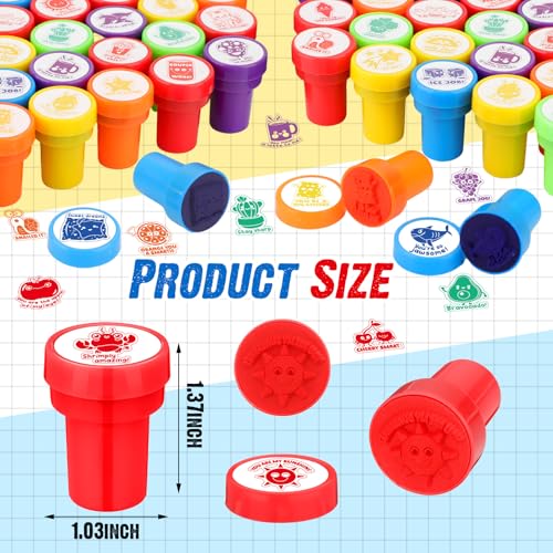 Fuyoooo 50 Pcs Teacher Stamps for Classroom Self Inking Stamps Colorful Reward Stamper Motivational Classroom Stamper for Teacher Encouraging Kid Student Homework School Carnival Prize 50 Designs - Image 5