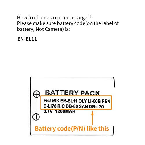 Norifon EN-EL11 USB Charger for Nikon Coolpix S550, Coolpix S560 Camera and More - Image 3