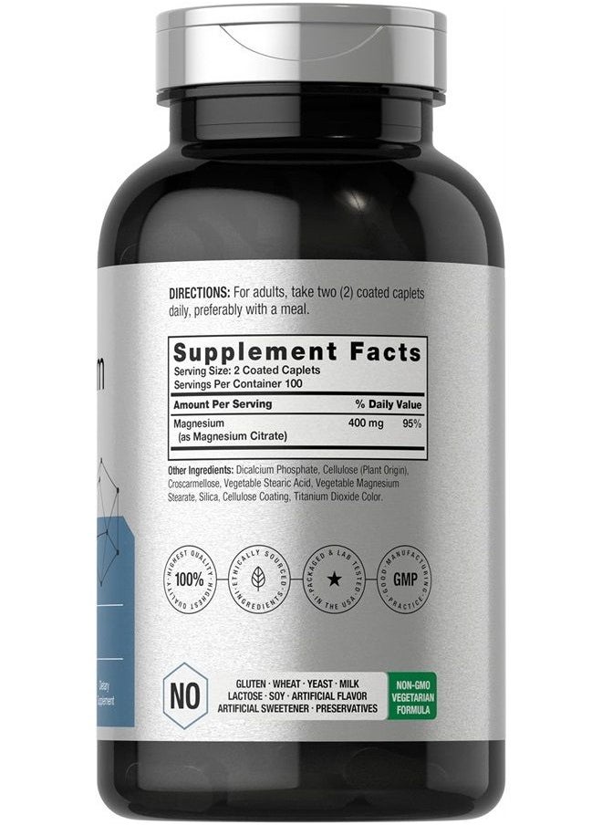 Horbäach Magnesium Citrate Caplets | Vegetarian, Non-GMO, and Gluten Free Supplement | by Horbaach  - Image 2