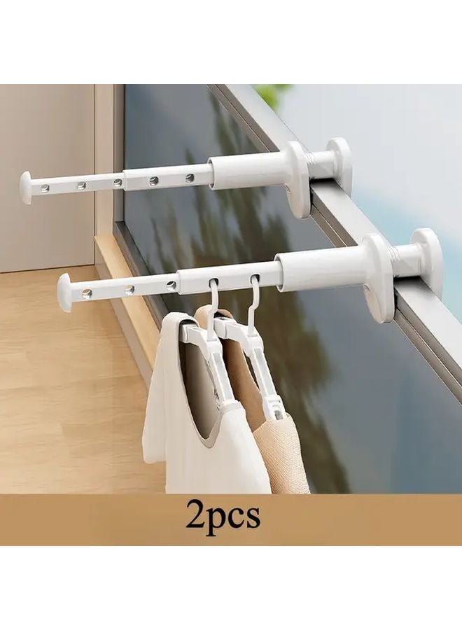 2 Pack Heavy Duty Plastic Folding Drying Rack Space Saving Travel Hangers - Image 1