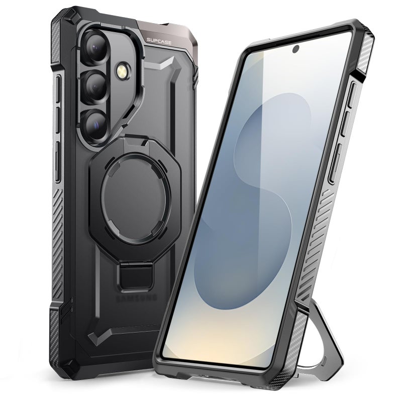 SUPCASE for Galaxy S25 FE Case with Stand (Unicorn Beetle Grip), [Compatible with MagSafe] [Military-Grade Protection] Heavy Duty Magnetic Phone Case for S25 FE 6.7 Inch, Black - Image 1