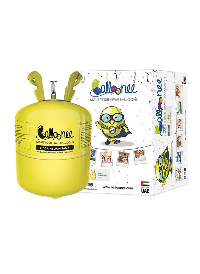 Balloonee Mega Disposable Helium Party Kit, Helium Tank for Balloons At Home, 22.95 Cu Ft Helium Balloon Pump Kit, Inflate up to 100 Latex Balloons, Helium Tank, Perfect for All Celebrations - Image 1
