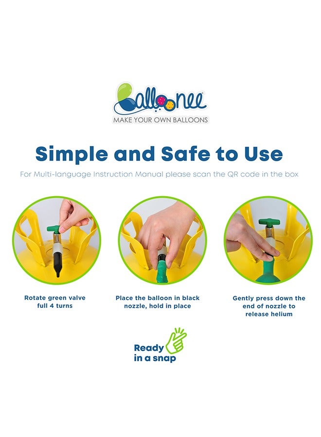 Balloonee Mega Disposable Helium Party Kit, Helium Tank for Balloons At Home, 22.95 Cu Ft Helium Balloon Pump Kit, Inflate up to 100 Latex Balloons, Helium Tank, Perfect for All Celebrations - Image 3