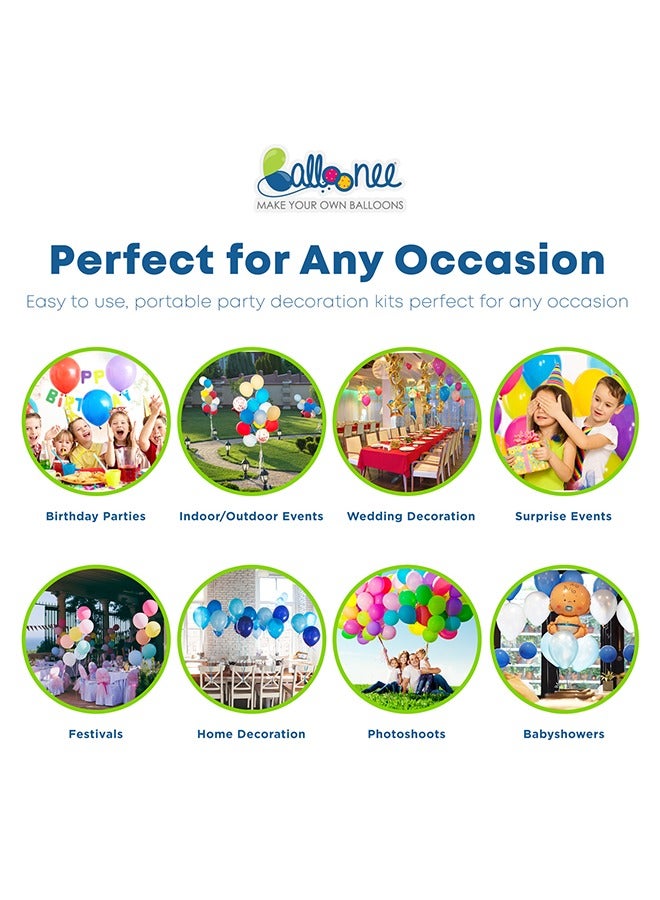 Balloonee Mega Disposable Helium Party Kit, Helium Tank for Balloons At Home, 22.95 Cu Ft Helium Balloon Pump Kit, Inflate up to 100 Latex Balloons, Helium Tank, Perfect for All Celebrations - Image 4