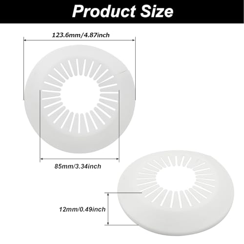 Moicstiy 4 Pcs Wall Flange Pipe Cover 50mm-78mm PP Plastic Escutcheon Water Pipe Drain Line Cover for Water Tube Wall Collars Decoration (White) - Image 3