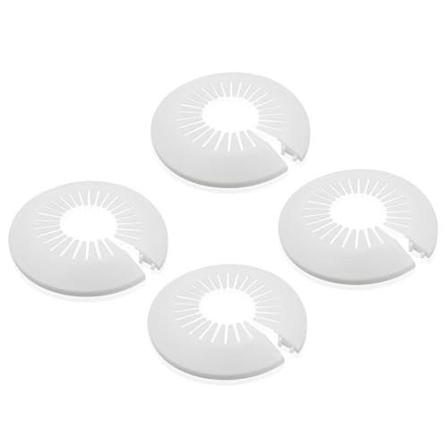 Moicstiy 4 Pcs Wall Flange Pipe Cover 50mm-78mm PP Plastic Escutcheon Water Pipe Drain Line Cover for Water Tube Wall Collars Decoration (White) - Image 1