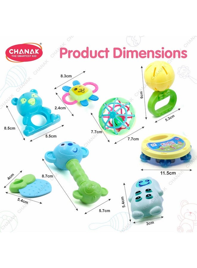 Chanak مجموعة جرس الأطفال من شانك سيليكون؛ بلاستيك للأطفال من 0-6 أشهر، غير سامة، خالية من BPA بنسبة 100%، جرس للأطفال للقبض، الدوران والاهتزاز، أجراس ملونة مع 8 قطع، معتمدة من BIS، متعددة، متعددة الألوان - Image 2