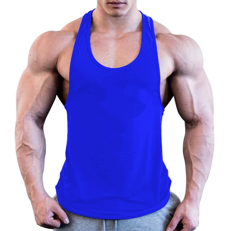 Mens Fitness Tank Top Elastic Muscle Vest White  - Image 4