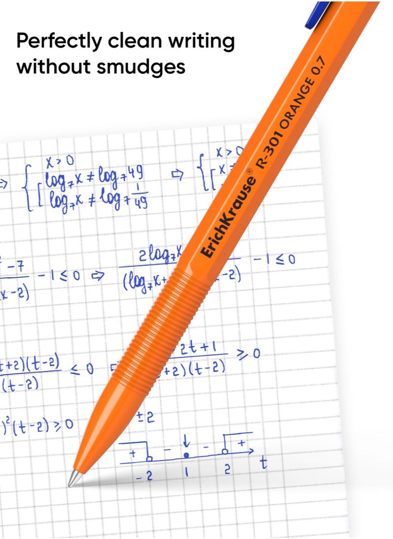 مجموعة من 8 أقلام حبر جاف R-301 Stick Orange 0.7، لون الحبر: أزرق (في كيس بلاستيكي)