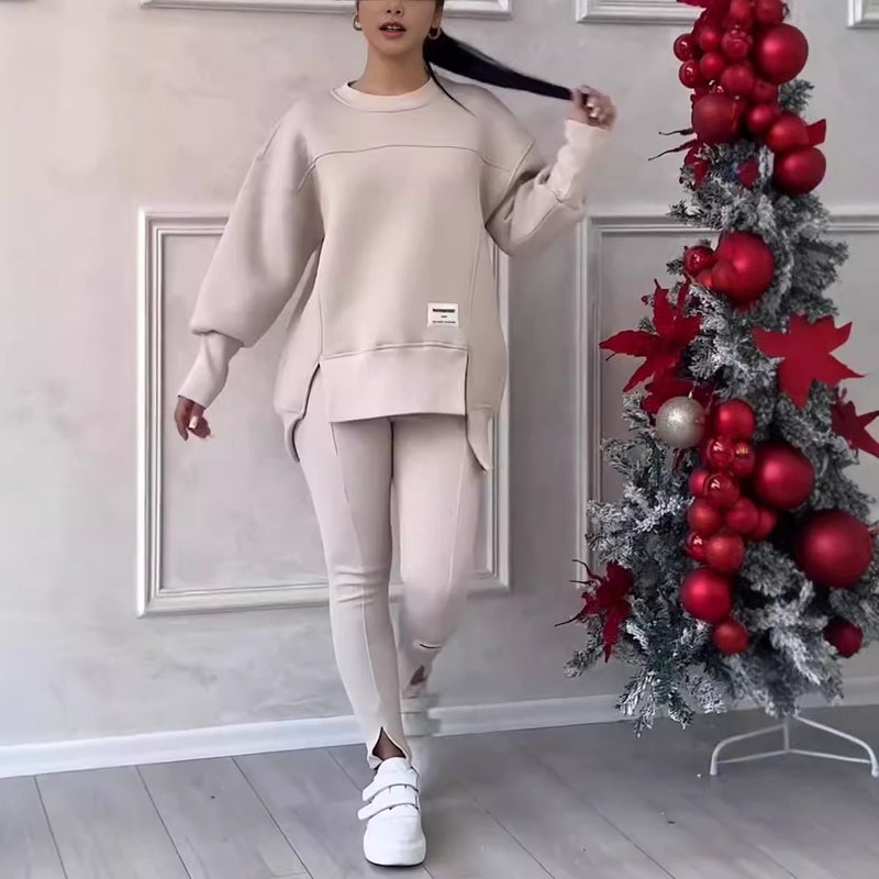 Independent Station Women'S Irregular Long Sleeve Printed Sweater Leggings Suit - Image 3