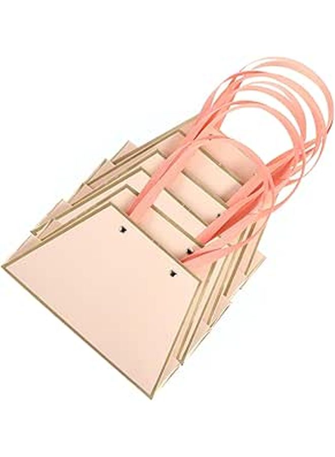 Pastel Pink Bouquet Bags 6pcs with Handles for Floral Wedding Party Gift Wrap - Image 1