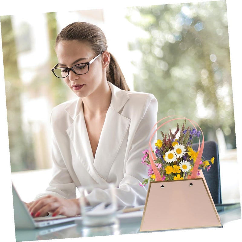 Pastel Pink Bouquet Bags 6pcs with Handles for Floral Wedding Party Gift Wrap - Image 5