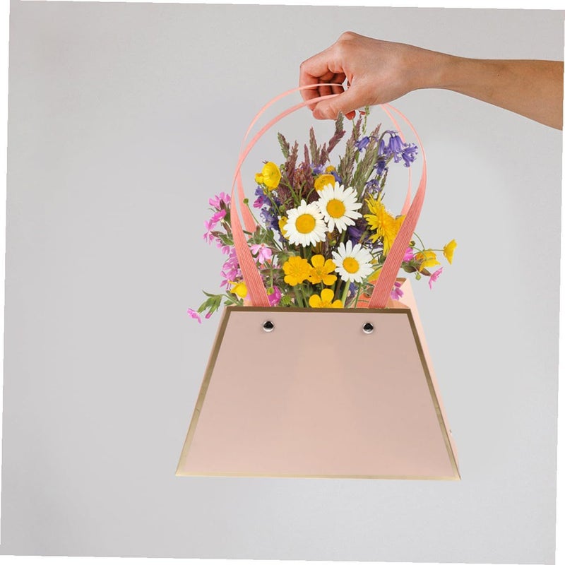Pastel Pink Bouquet Bags 6pcs with Handles for Floral Wedding Party Gift Wrap - Image 4