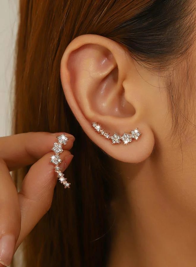 Take Two Contrast Rhinestone Embellished Earrings