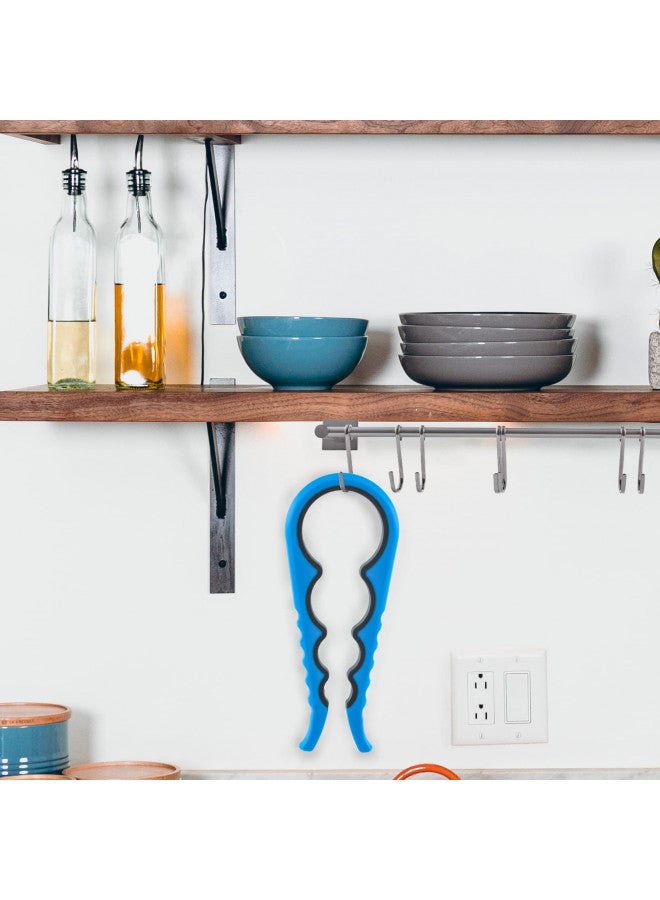 Bloss فتاحة برطمانات بلاست مضادة للانزلاق لإزالة أغطية البرطمانات، فتاحة علب مطاطية، أدوات مطبخ لإزالة الأغطية العنيدة، رائعة للأيدي الصغيرة أو كبار السن، زرقاء - Image 2