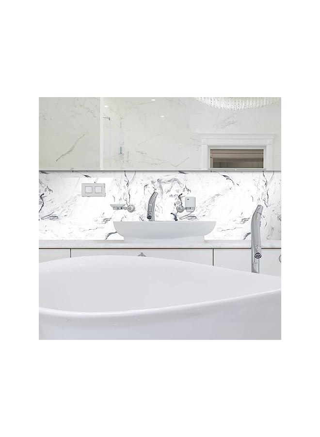 erorex Tile Stickers, 16 Pcs Tile Stickers Marble Adhesive, Luxury New Pvc Waterproof Oil Proof Dly Self Adhesive Stick, Floor Wall Decal Sticker, Kitchen Bathroom Backsplash Home Decor - Image 3