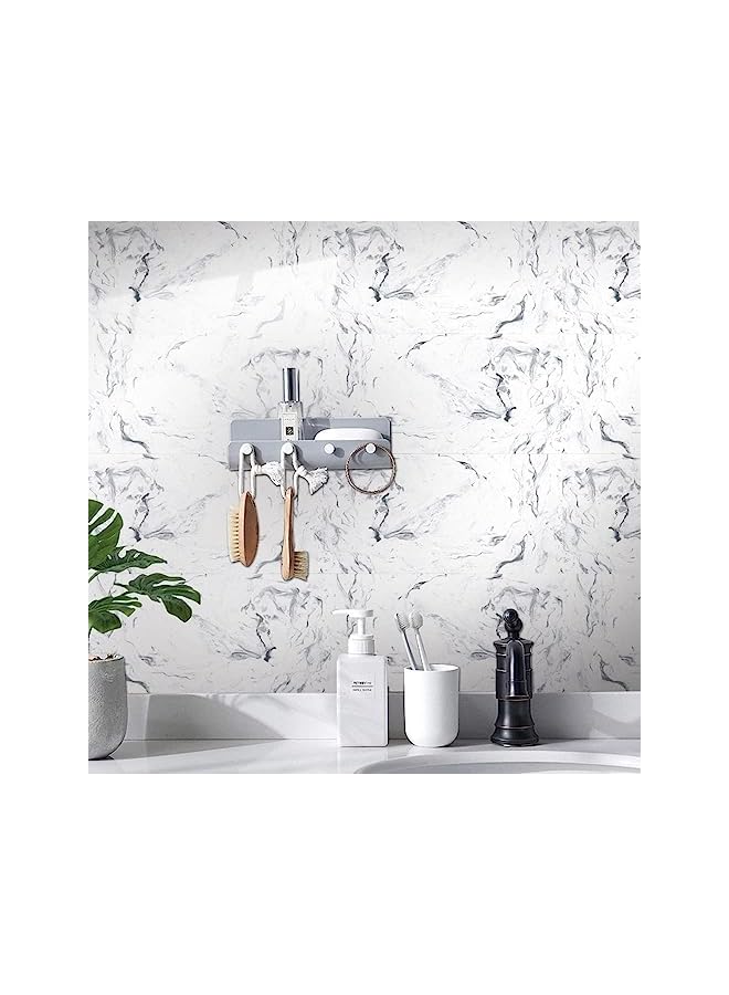 erorex Tile Stickers, 16 Pcs Tile Stickers Marble Adhesive, Luxury New Pvc Waterproof Oil Proof Dly Self Adhesive Stick, Floor Wall Decal Sticker, Kitchen Bathroom Backsplash Home Decor - Image 2