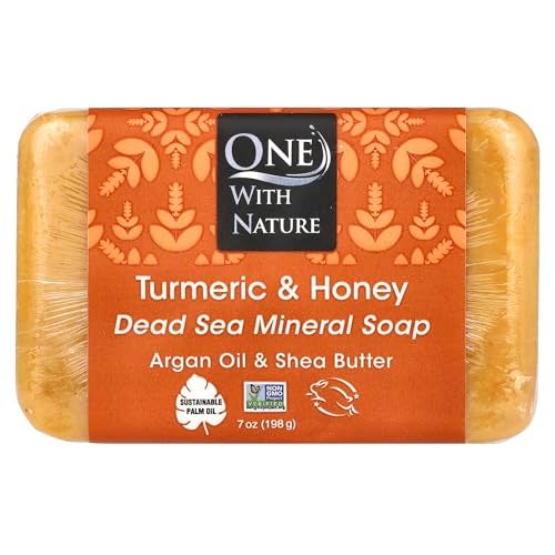 One With Nature Soap Bar Turmeric Honey 7 oz - Image 1