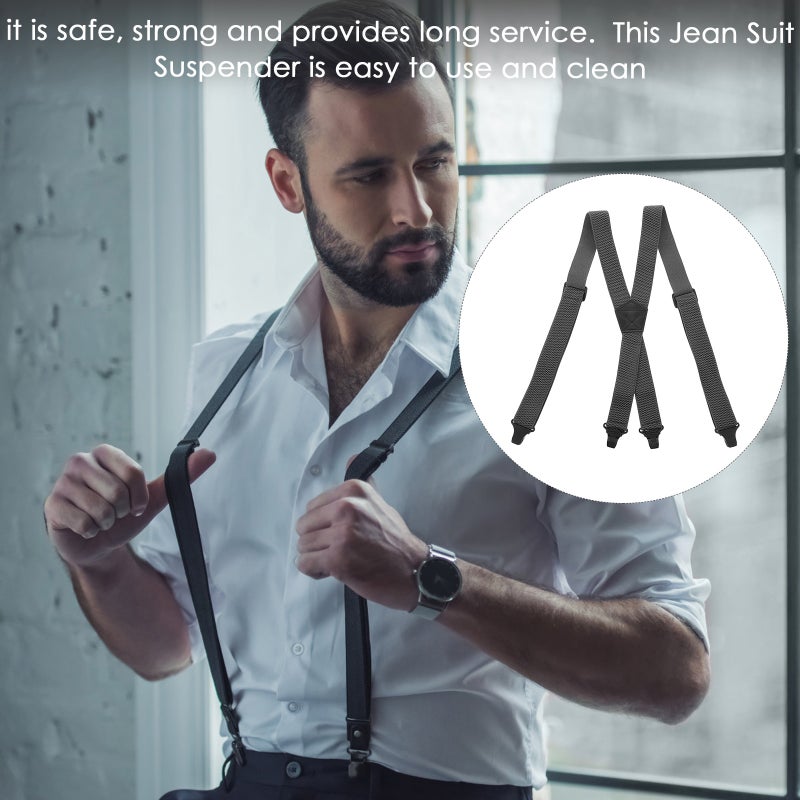 2pcs Unisex Suspender Pants Suspender Elastic Suspender Stretch Suspender Men Suspender Belt Adjustable Pants Strap With Clips For Party Festival - Image 4