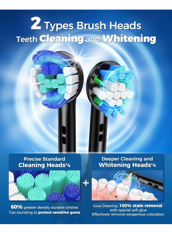 TEETHEORY Rotating Electric Toothbrush for Adults with 8 Brush Heads 2 Types 4 Modes Deep Clean Electric Toothbrush with Rechargeable Power and 2 Min Smart Timer 1 Black p1 - Image 3