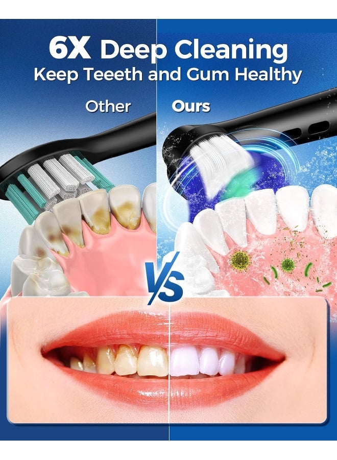 TEETHEORY Rotating Electric Toothbrush for Adults with 8 Brush Heads 2 Types 4 Modes Deep Clean Electric Toothbrush with Rechargeable Power and 2 Min Smart Timer 1 Black p1 - Image 5