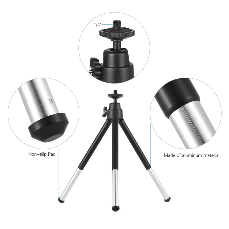 Flexible Tripod 13.1-18.2cm Adjustable Height - 360° Rotatable Mini Ball Head Phone Tripod for ILDC, Phone Photography - Image 3