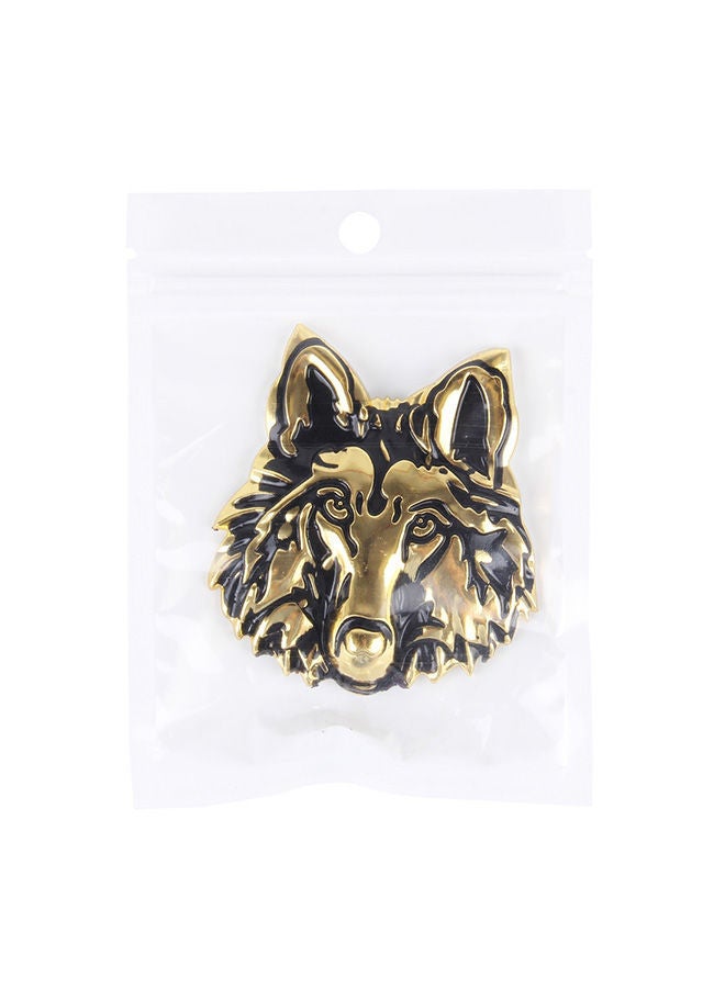 NIBEMINENT Wolf Head Shape Shining Metal Car Sticker - Image 3