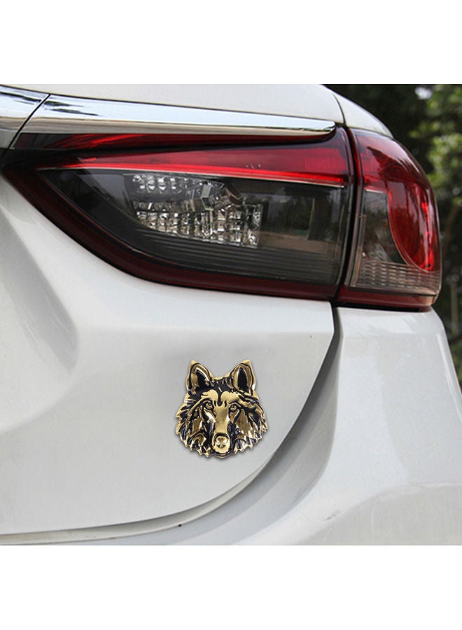 NIBEMINENT Wolf Head Shape Shining Metal Car Sticker - Image 4