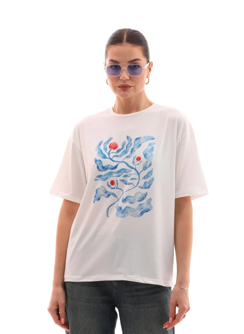 مارفيلا باي رشا Printed Relaxed-Fit Cotton T-Shirt