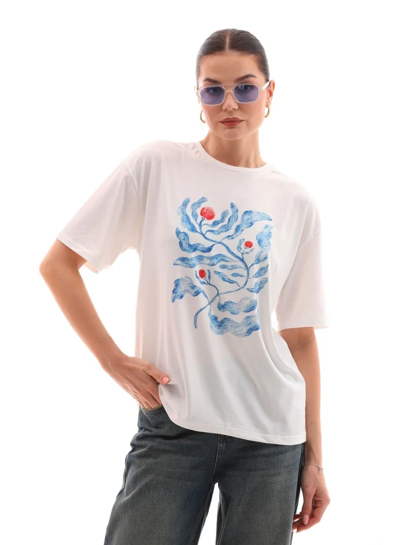 مارفيلا باي رشا Printed Relaxed-Fit Cotton T-Shirt