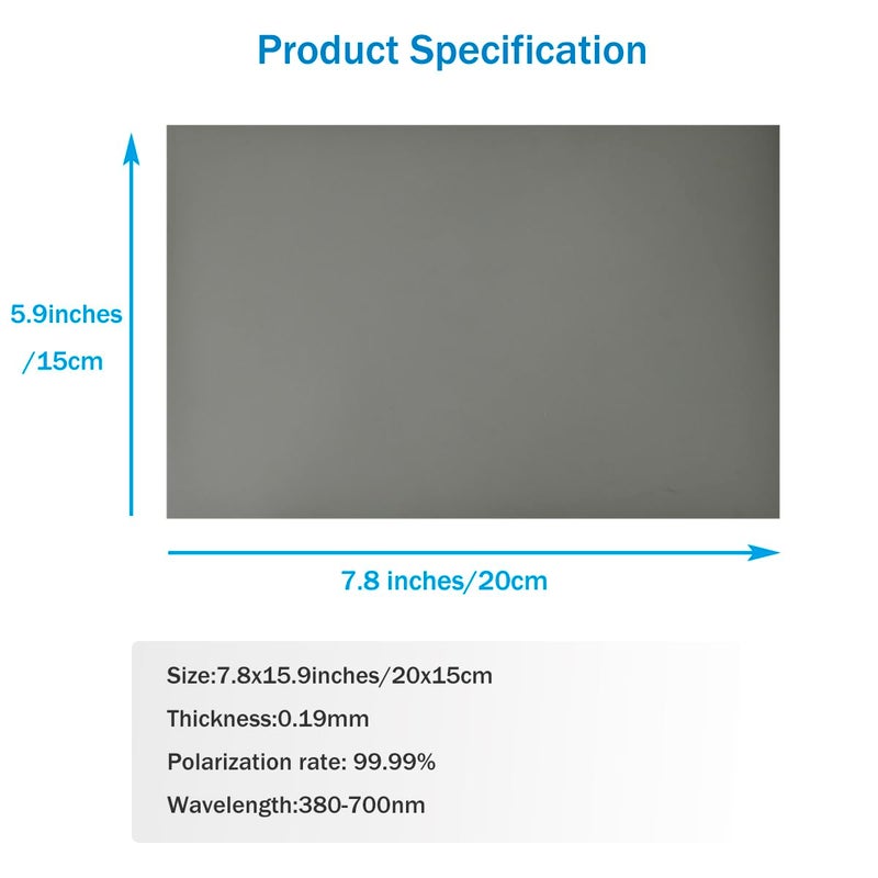 RENIAN Polarized Film Sheets 3 PCS 7.8x5.9in/ 20x15cm Polarizer Linear Polarizing Filter Non-Adhesive for Educational Physics Photography Lighting - Image 3