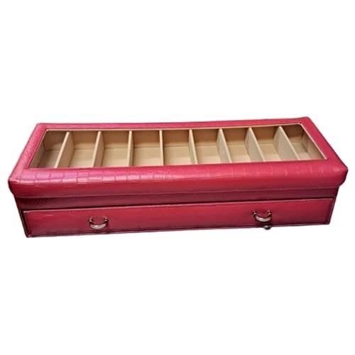 essart faux leather Sunglasses eyeglass Box Organizer Holder Case with 18 Slots for Sunglasses Croco Maroon Color - Image 3