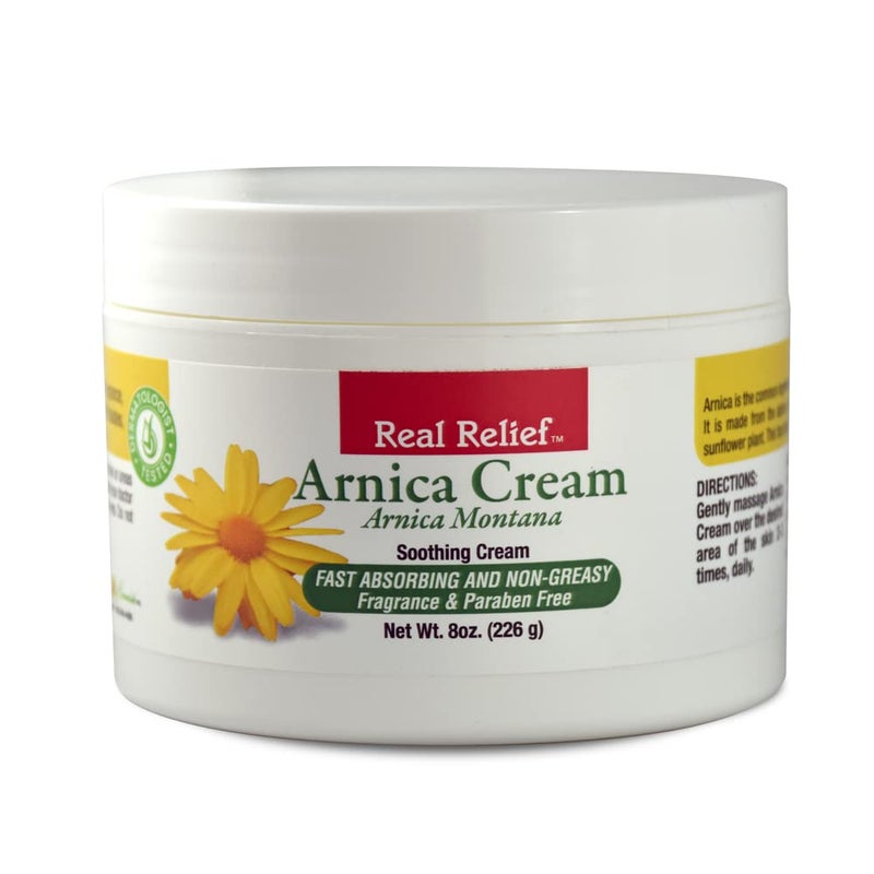 Real Relief Arnica Cream, Natural, Soothing, Non-Greasy and Unscented for Muscle Soreness and Massage, 8 oz (Pack of 1) - Image 1