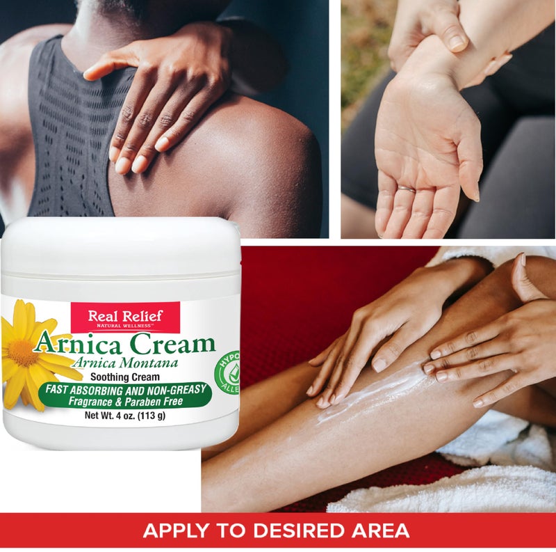 Real Relief Arnica Cream, Natural, Soothing, Non-Greasy and Unscented for Muscle Soreness and Massage, 8 oz (Pack of 1) - Image 2