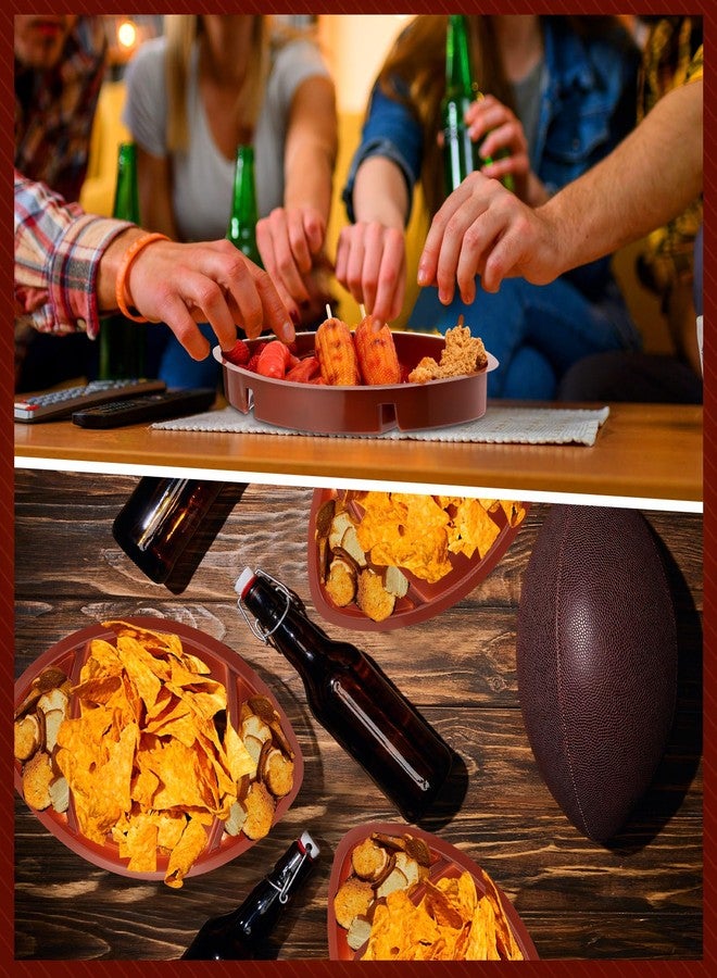 Wiwiqing 24 Pcs Football Serving Trays, Large 13.4 x 8.5 Inch Plastic Football Snack Thick Trays, Game Day Tray Includes 2 Dip Sections, Tailgate Party Football Serveware Football Party Decorations - Image 5