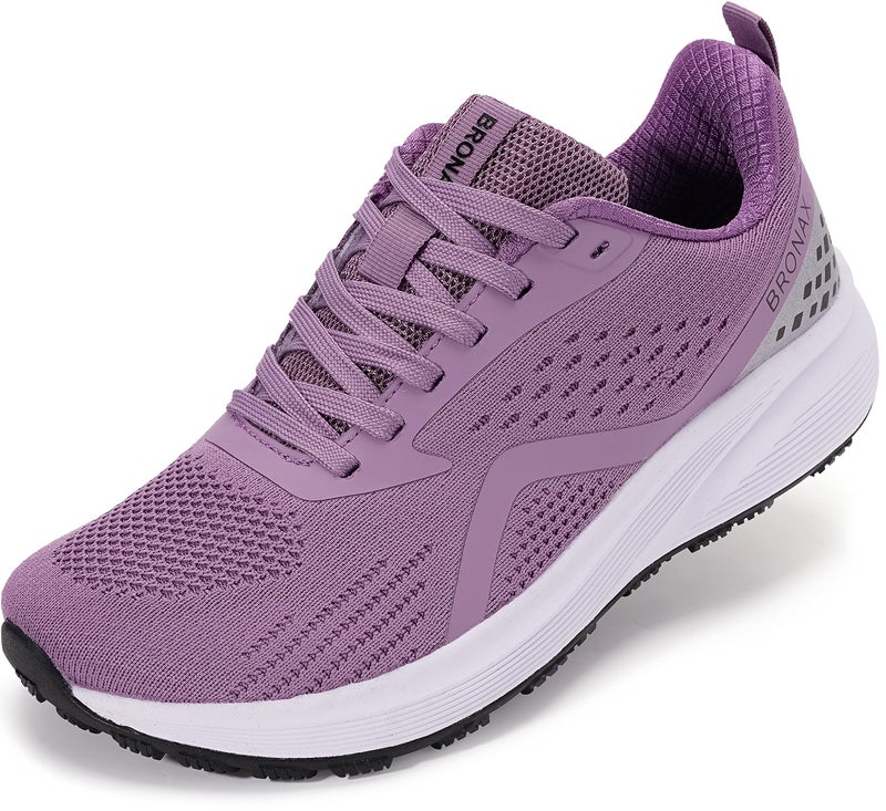 BRONAX Womens Wide Road Running Shoes Mesh Comfortable Fitness Cross Training Size 11w Stylish Gym Female Tennis Sports Sneakers Walking Zapatos Deportivos para Mujer Purple 43 - Image 1