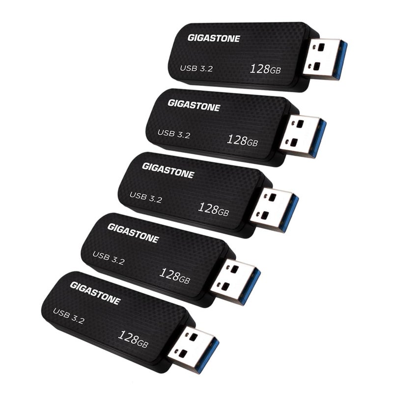 GIGASTONE 128GB Flash Drive 5 Pack Z30 USB 32 Gen 1 100MBs Ultra Fast Keychain Loop Carbon Fiber Style PushPull Design Data Storage Backup for PCMacTVCar USB 203031 Compatible - Image 2