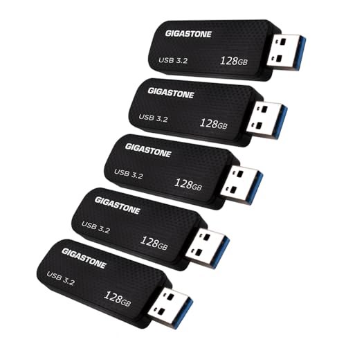 GIGASTONE 128GB Flash Drive 5 Pack Z30 USB 32 Gen 1 100MBs Ultra Fast Keychain Loop Carbon Fiber Style PushPull Design Data Storage Backup for PCMacTVCar USB 203031 Compatible - Image 1