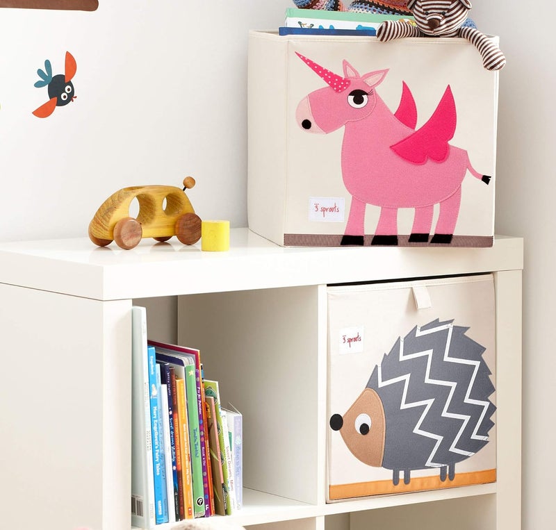3 sprouts (Unicorn) - 3 Sprouts Cube Storage Box - Organiser Container for Kids & Toddlers, Unicorn - Image 3