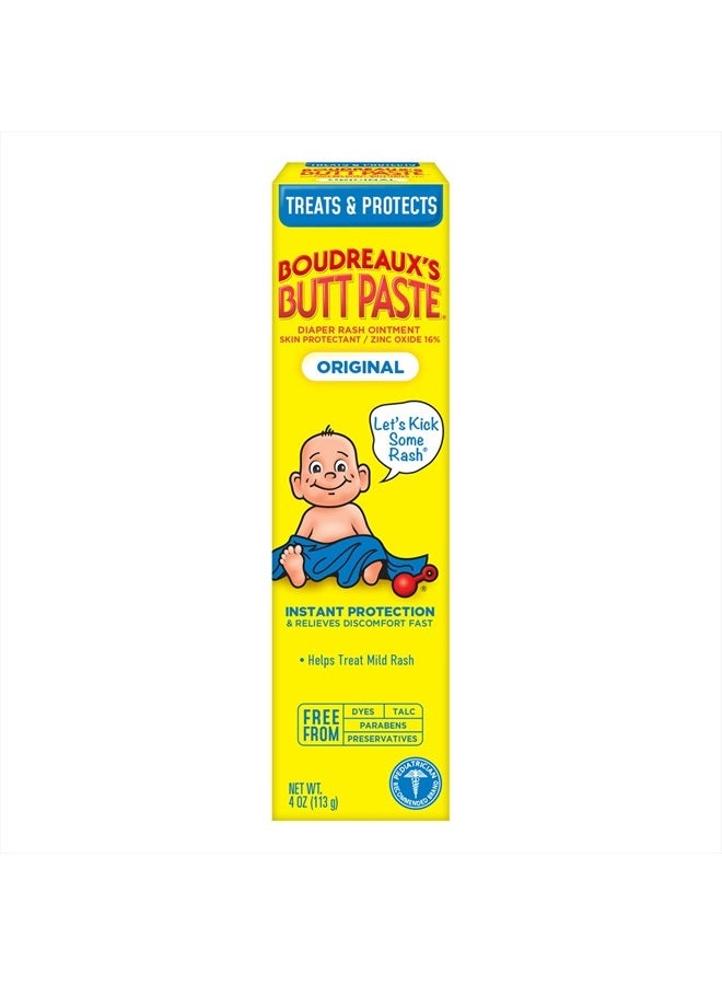 Boudreaux's Butt Paste مرهم الطفح الجلدي الأصلي للحفاضات، 4 أونصات - Image 1